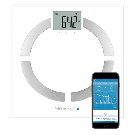Medisana BS 444 Body Analysis Scale, Stainless Steel, Bluetooth Medisana | BS 444 | Auto power off | Body fat analysis | Body Ma